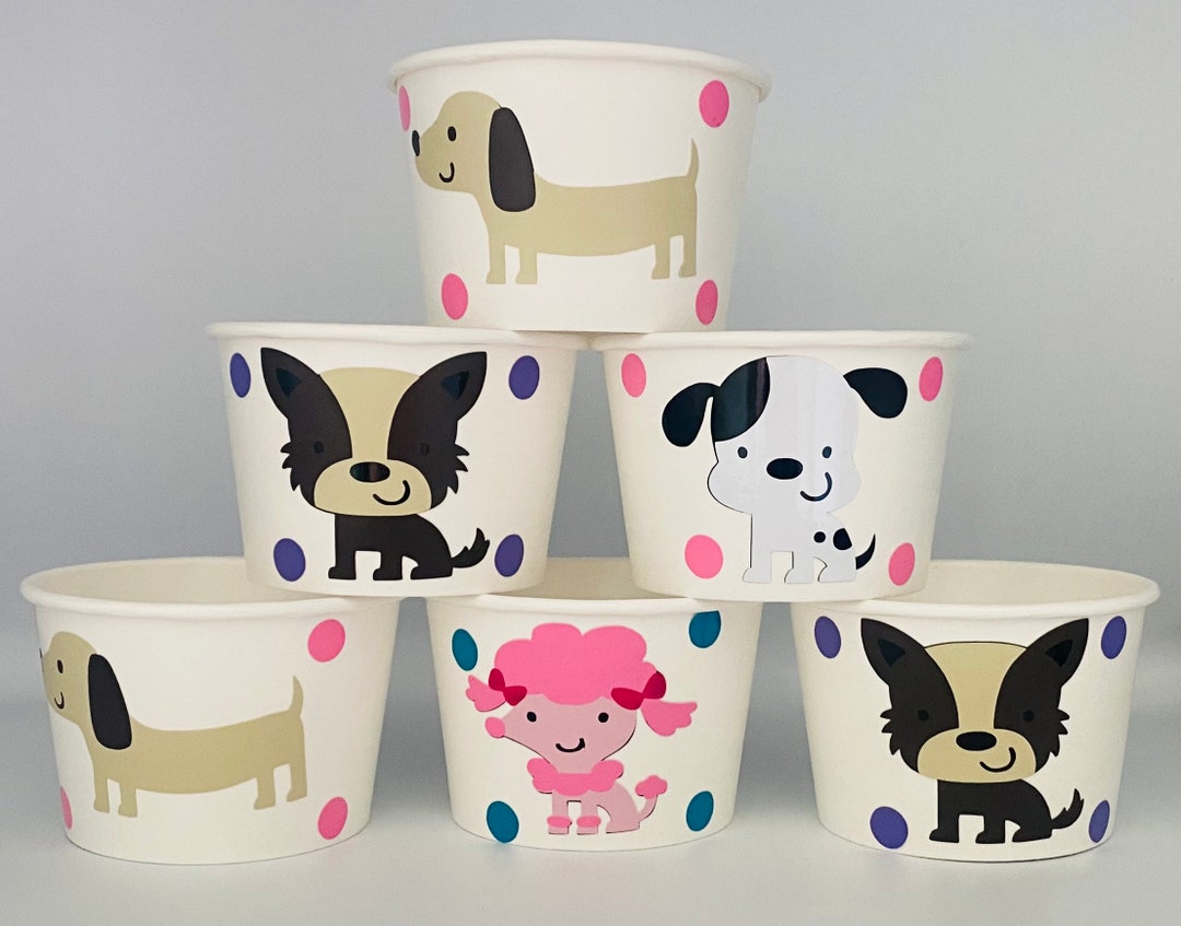 Puppy Party Snack Cups Dog Party Snack Cups Puppy Birthday Party Cups 