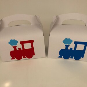 Thomas The Train Party Favor Boxes - Set Of 10, Cardstock, For Birthday Celebrations