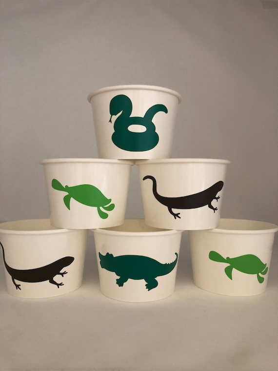 Reptile Party Cups 12oz Disposable Cup With Lid and Straw Snakes