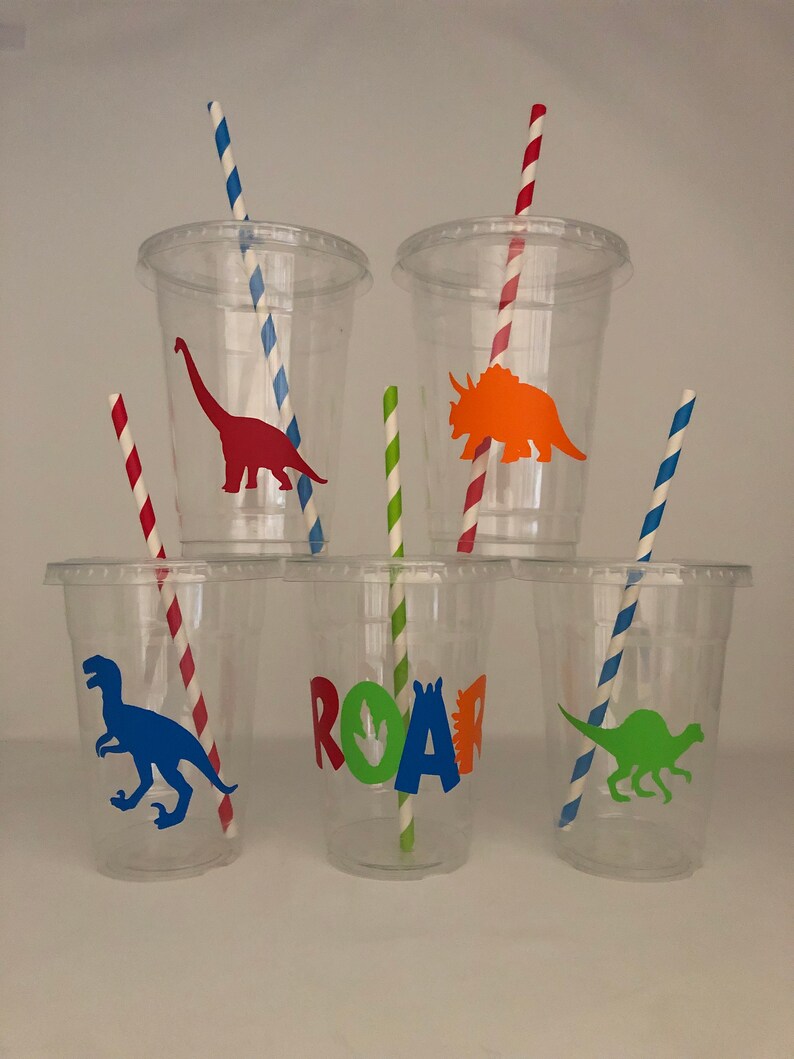 Dinosaur Party Cups Dinosaur Birthday Party Cups Dinosaur Etsy