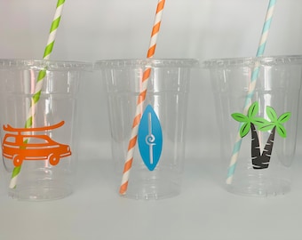 Surfing Party Cups, Surfer Party Cups, Surf party, Beach Party Cup, Beach Baby Shower, Surfing Baby Shower Cup, Beach Party Cups, Disposable