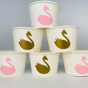 Swan Party Cups, Swan Birthday Party Snack Cups, Swan Baby Shower, Swan ...