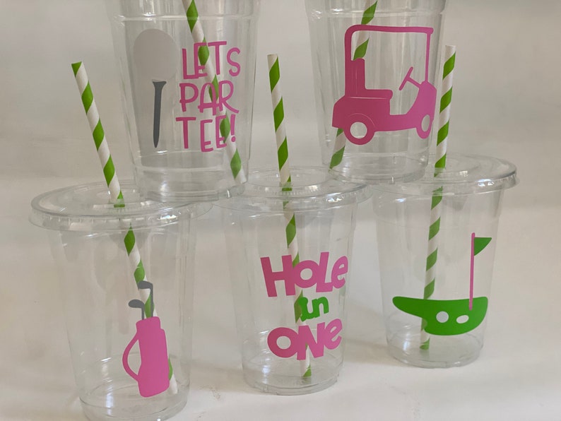 Girl Golf Party Cups Golfer Golf Birthday Cups Golf Baby Etsy