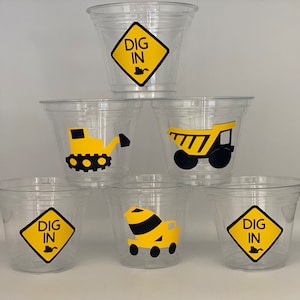 Construction Party Cups, Construction Birthday Party, Dig in Construction Party, Construction Party Decor, Construction Party Supplies