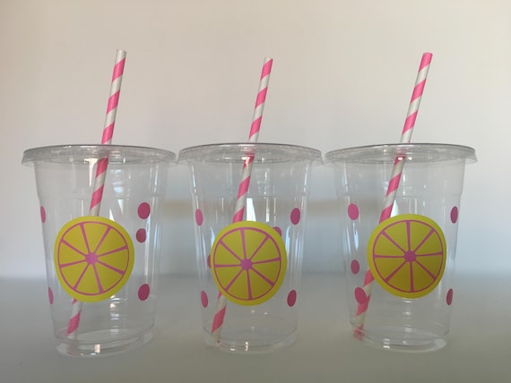 Pink lemonade party cups, Pink Lemonade Birthday Party cups, Pink Lemonade  Favors, Lemonade Stand party, Pink Lemonade shower, Disposable