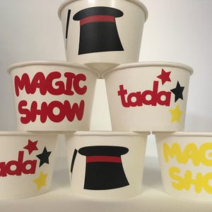 Magic Party Snack Cups, Magician Party Snack Cups, Magic Show party, Magic Birthday Party Snack Cups,Magic Party Supplies,Magic Party favors