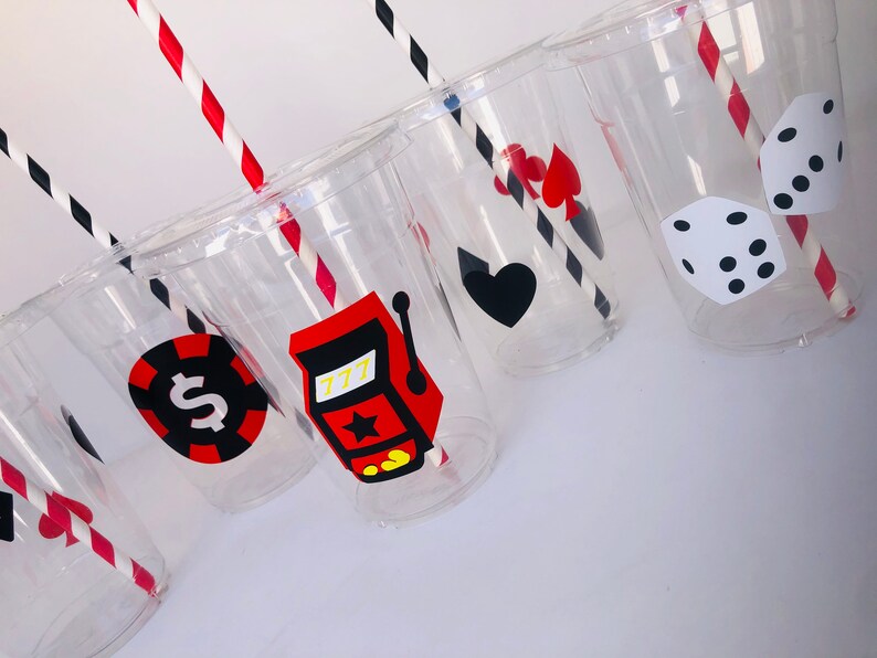 Casino Party Cups Casino Birthday Party Las Vegas Party Etsy