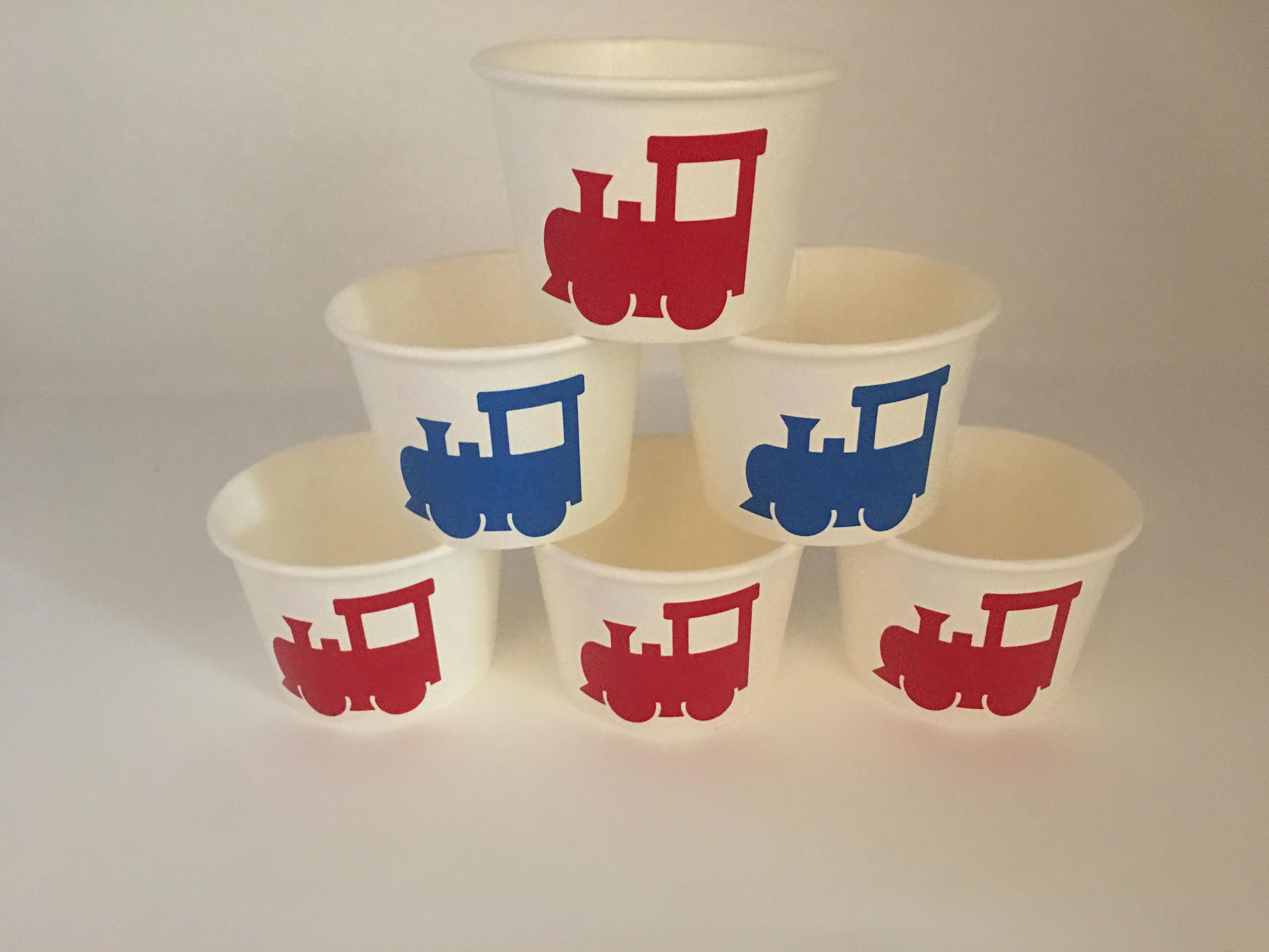 Train Party Snack Cups Train Birthday Party Snack Cups Train Etsy