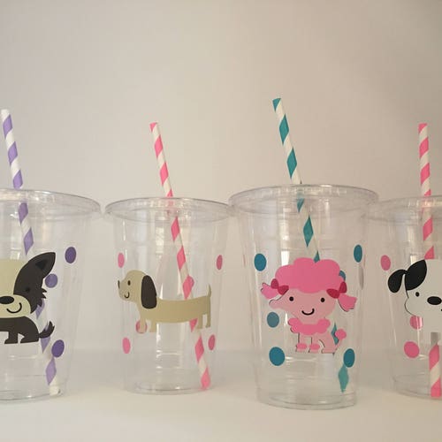 Puppy party cups, Puppy Birthday Party, Dog Party, Adopt a Pet Party, Dog Birthday Party, Dog Baby Shower Cups, Dog Party Favors,Disposable