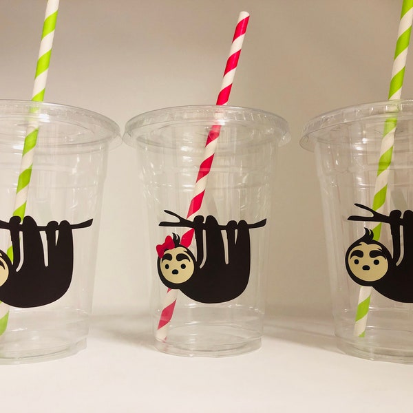 Sloth Party cups, Sloth birthday Party Cups, Sloth Baby Shower, Sloth Party Favors, Sloth Party Supplies, Party Gifts, Sloth, Disposable