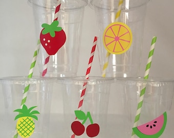 Fruit party cups, Tutti Fruity party cups, tutti frutti party cups, Fruit Baby Shower Cups, Fruit Favors, Fruit Birthday Party, Disposable