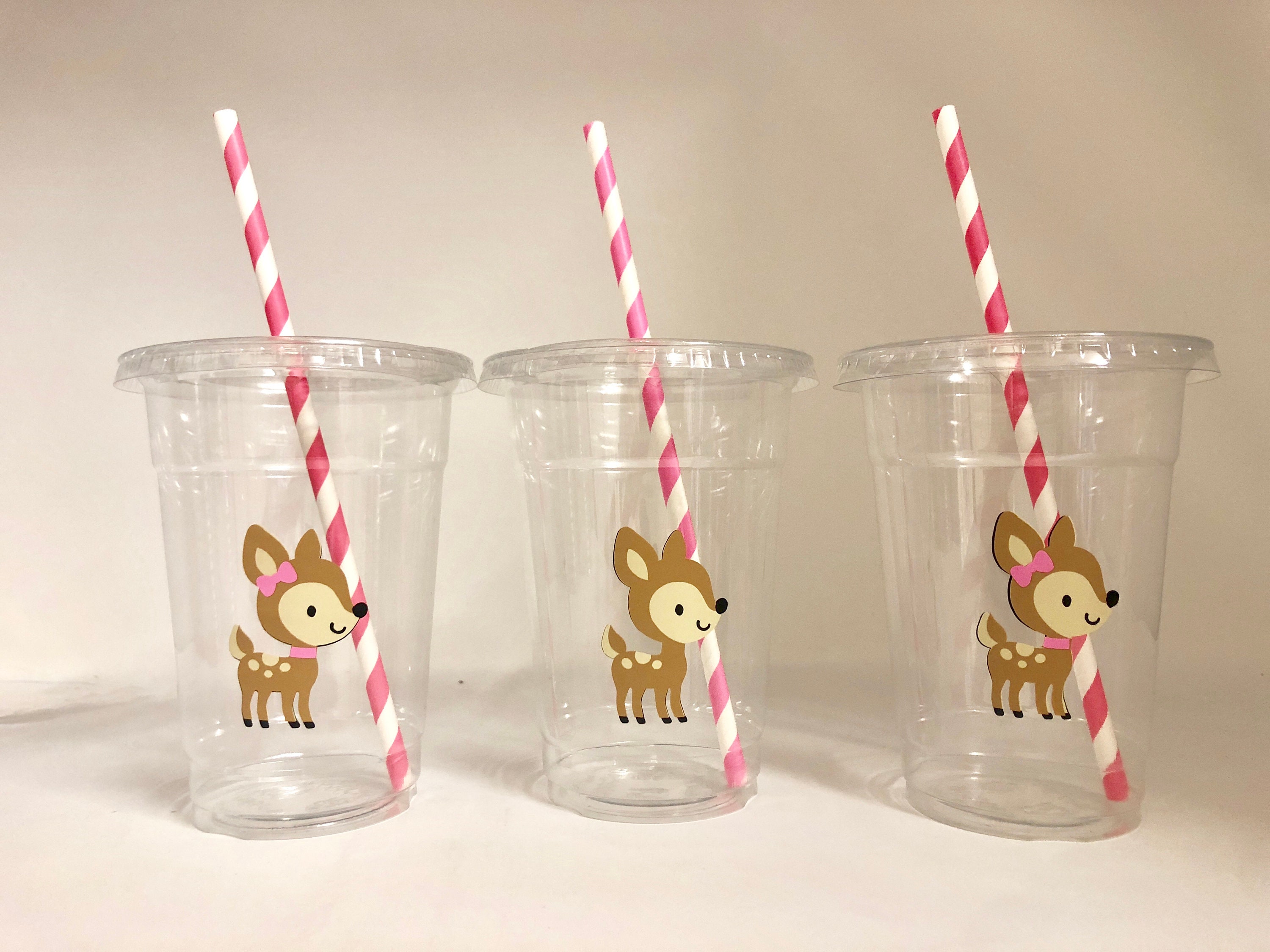 Deer Party Cups Deer Birthday Party Cups Deer baby shower | Etsy