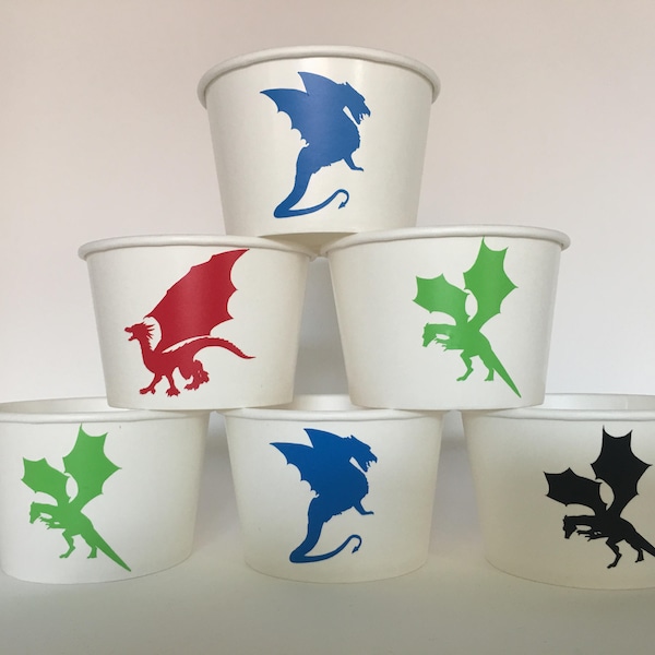 Dragon Party Snack Cups, Dragon Birthday Party Snack Cups, Knight and Dragon Party, Knight Party, Dragon Party Supplies, Dragon Party favors