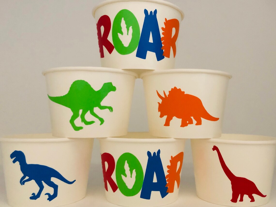 Dinosaur Party Snack Cups Dinosaur Birthday Party Snack Cups Etsy
