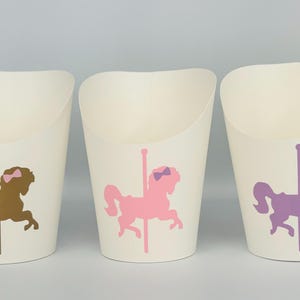 Carousel Party Snack Cups, Carousel Birthday Party, Carousel Party, Carousel Party Favors, Carousel baby shower, Girls Circus Party