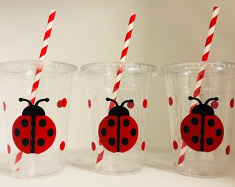 Lady Bug Party Cups, Lady Bug Birthday Party Cups, Bug Party Cups, Insect Party Cups,Lady Bug Baby Shower,Lady Bug Party Favors Disposable