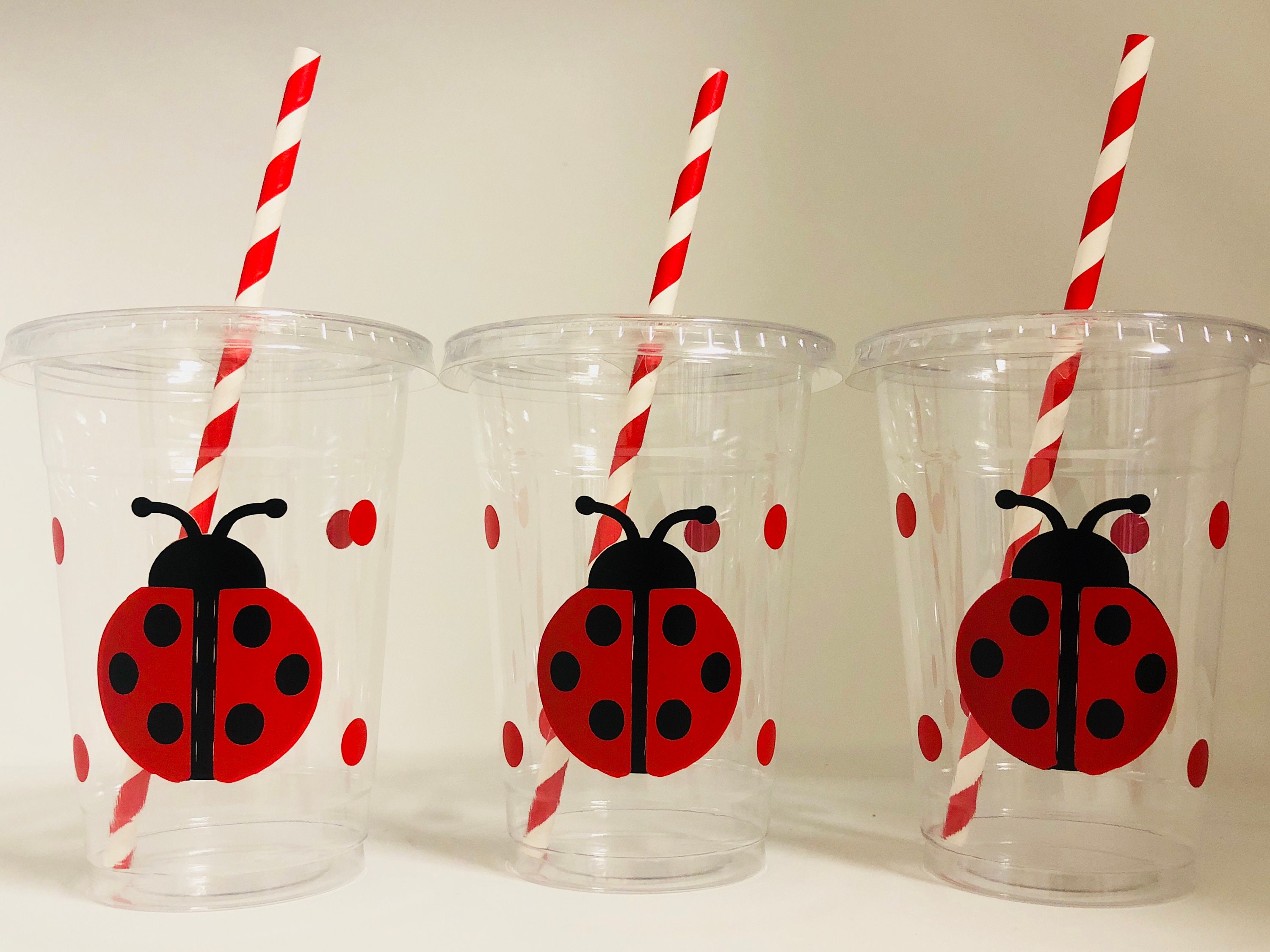 3-Pack Ladybug Party Tablecloths - 54x87 Inch Disposable Plastic Table Covers For Birthday Decor