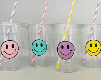 Pastel smiley Party, 1st Birthday, Smiley Face Party, Smiley face Birthday Party, Party Supplies, Disposable Party Cups, Party Favors