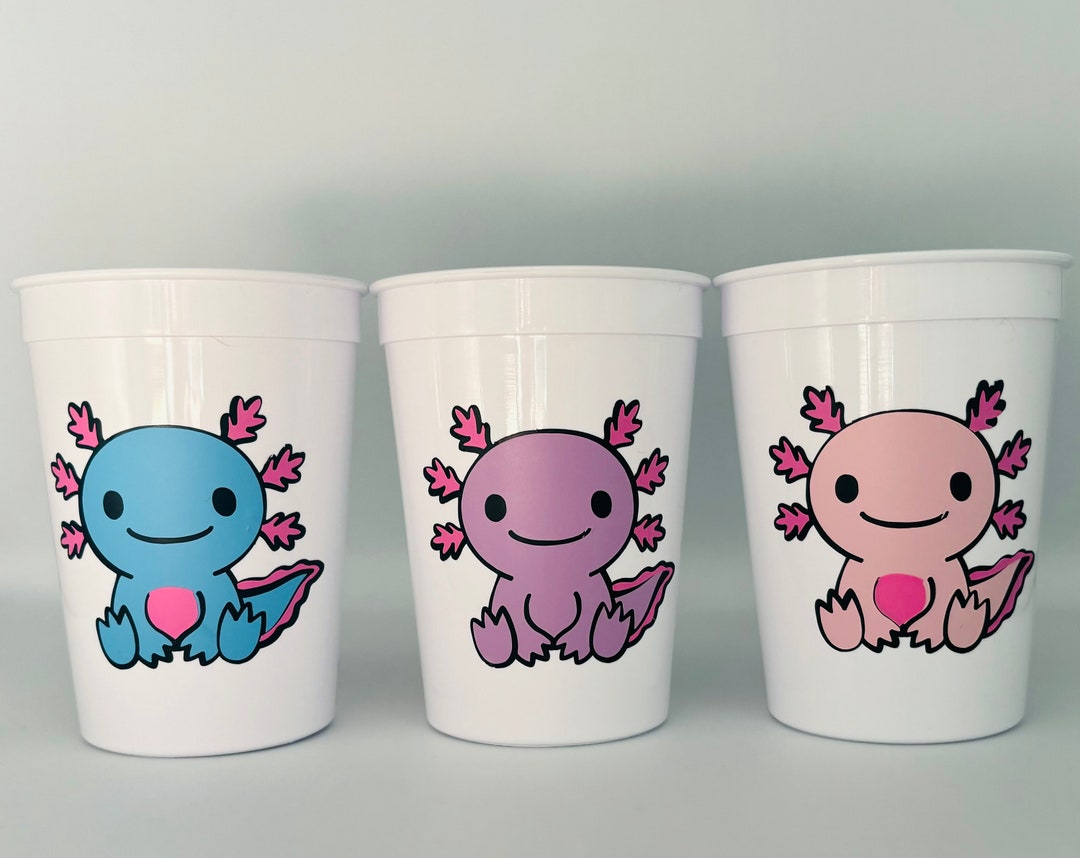 Obussgar Rosa Axolotl Party Set - Mit Geschenktüten, Aufklebern, Armbändern Für Mottoparty