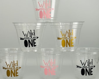 Wild one Party cups, Wild One Birthday party cups, Wild One 1st Birthday Party, Wild One Party Supplies, Wild Party Favors, Disposable