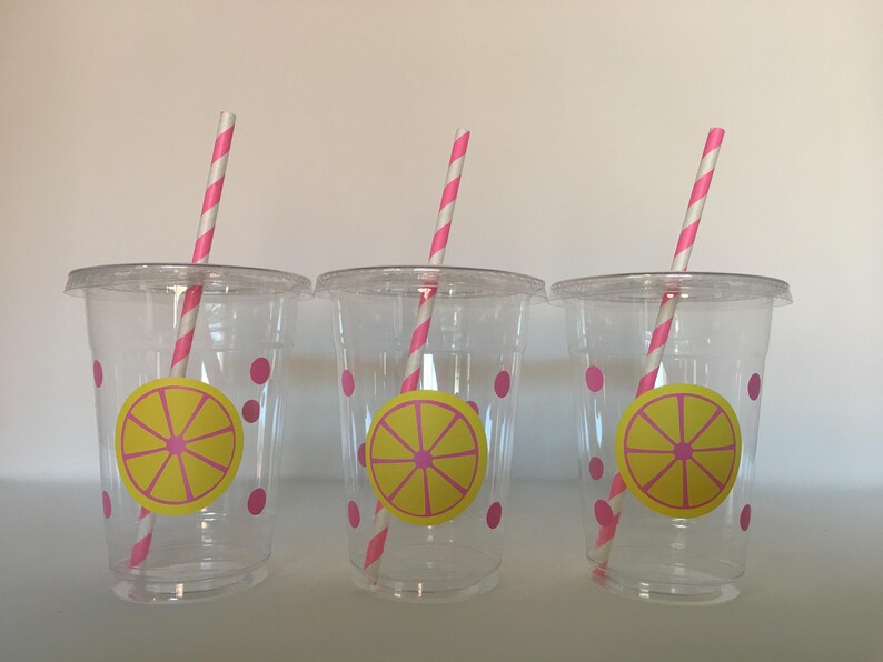 Pink Lemonade Party Cups Pink Lemonade Birthday Party Cups Etsy