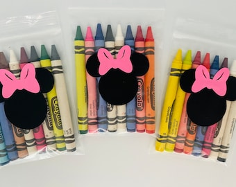 Minnie Mouse Party Favors, Minnie Mouse Crayon Set, Minnie Mouse Birthday Party Favors, Minnie Birthday Party, Minnie Party Favors