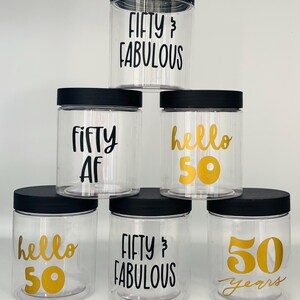 50th Birthday Party Favors, 50 and Fabulous Birthday Party Containers, Over the Hill Party Cups, Fabulous Party Cups, party Supplies