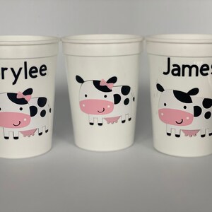Cow Party Cups, Cow Reusable Party Cups, Cow Party Favors, Farm Animal