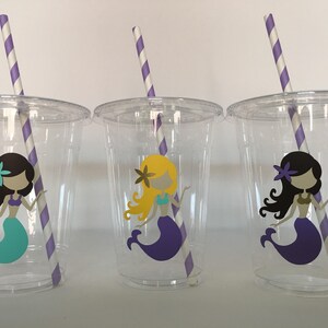 Mermaid Party Cups, Mermaid Birthday Party, Mermaid Baby shower, Ocean favors, Mermaid Party Supplies, Mermaid party favors, Disposable