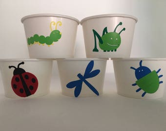 Bug Party Snack Cups, Bug Birthday Party Snack Cups, Insect Party, Insect Birthday, Lady Bug Party, Insect Party Supplies,Insect Party Favor