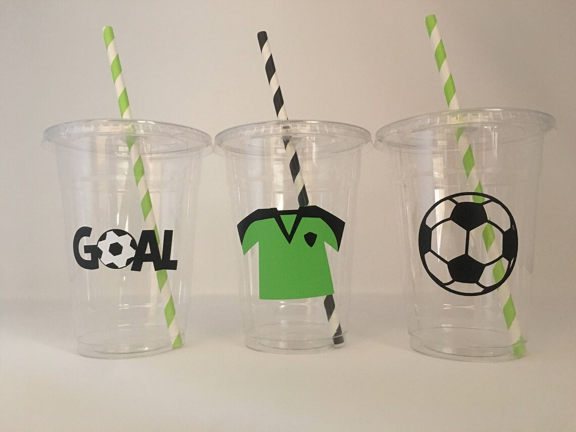 Soccer Party Cups Soccer Birthday Party Cups Soccer Team Etsy