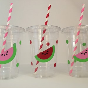 Watermelon party cups,Watermelon Birthday Party,One in a melon party, WatermelonFavor Cups,Summer Party, Watermelon Party favors, Disposable
