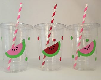 Watermelon Party Cups,watermelon Birthday Party,one in a Melon