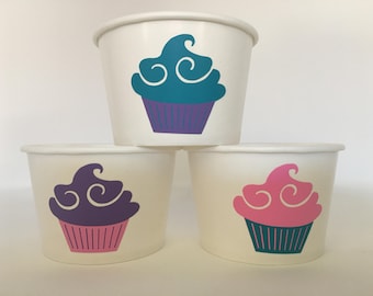 Cupcake Party Snack Cups, Cupcake Birthday Party Snack Cups, Cupcake Baby Shower, Sweets Baby Shower, Baking Party Cups, Sweet Birthday