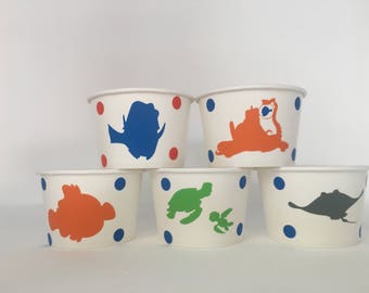 Finding Nemo party Cups, Finding nemo birthday party, Finding Dory Party Snack Cups, Finding Dory Birthday Party