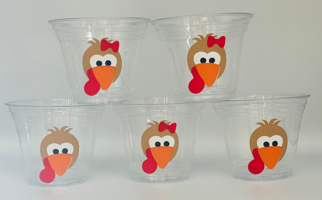 Turkey Party Cups, Turkey Party Supplies, Thanksgiving Tableware