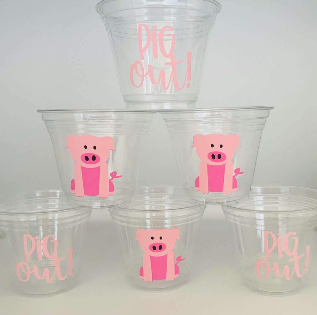 Pig Party Cups, Pig Birthday Party Cups, Pig Baby Shower, Farm Baby ...