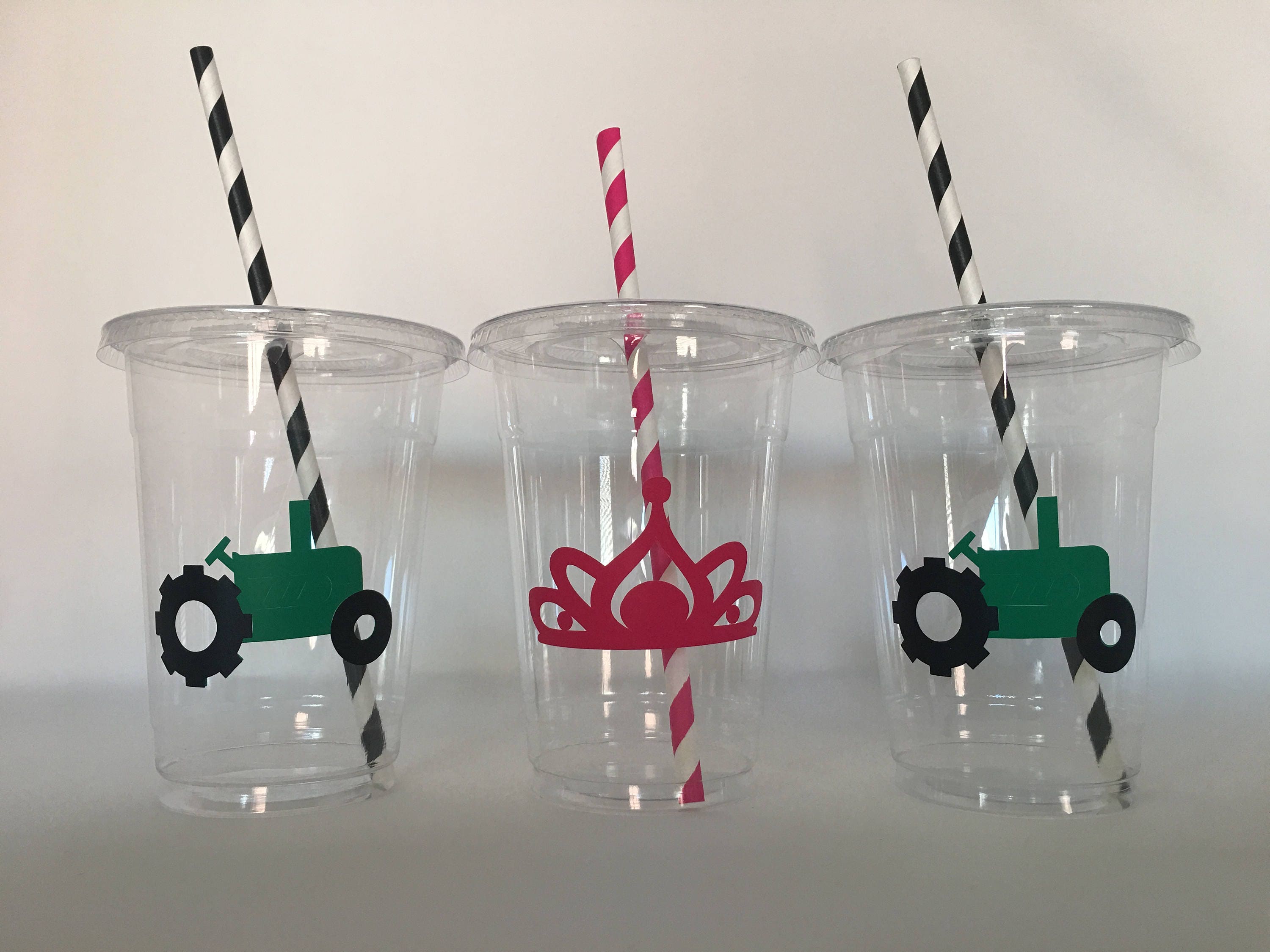 Tractors or Tiaras Gender Reveal Party Cups Tractors and Etsy