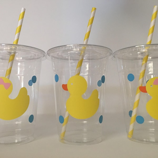 Rubber duck party cups, Duck Party, Rubber Duck baby shower, Duck Birthday Party, Rubber Duck Birthday cups, Party Supplies, Disposable