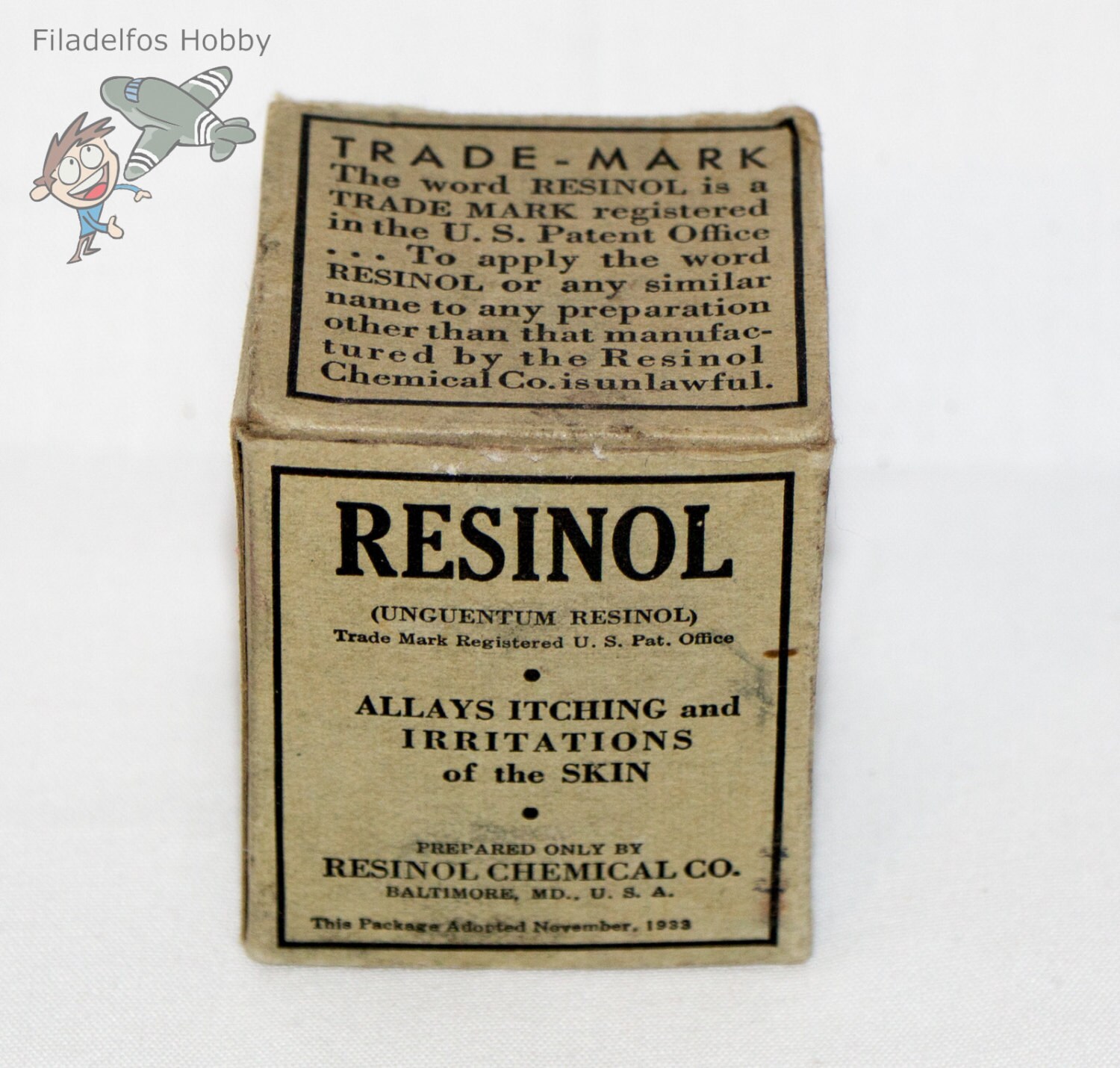 Resinol Milk Glass Medicine Bottle Jar 1933 W/ Box Etsy