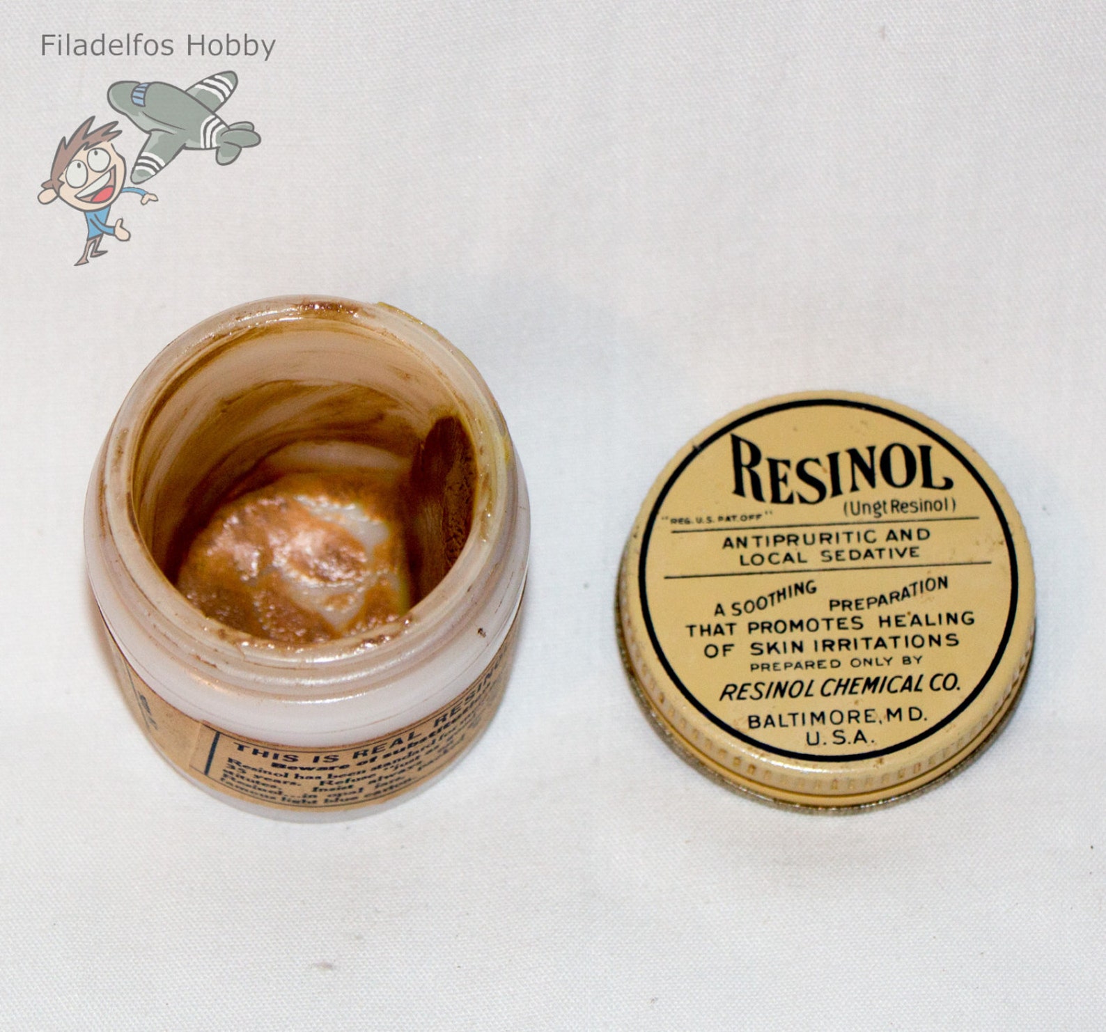 Resinol Milk Glass Medicine Bottle Jar 1933 W/ Box Etsy