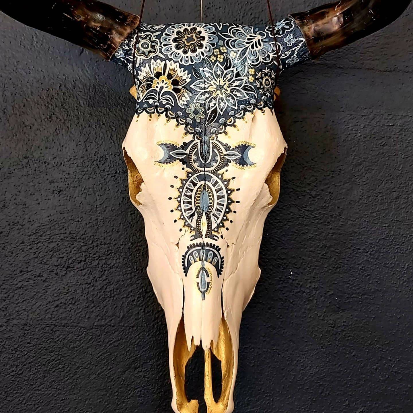 Hand-painted Steer Skulls. Beautiful Bespoke Uniquely - Etsy