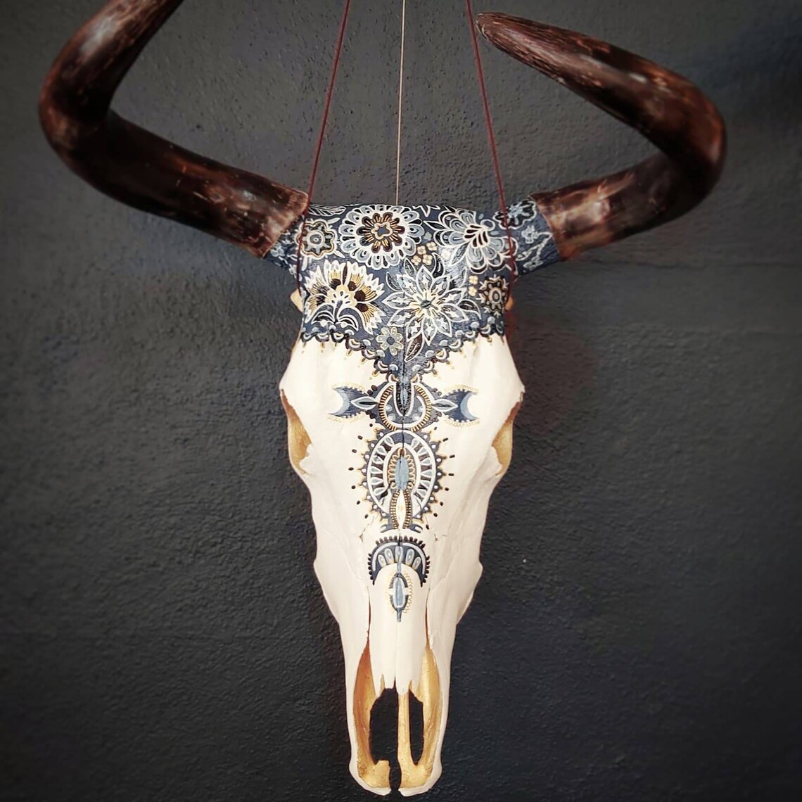 Hand-painted Steer Skulls. Beautiful Bespoke Uniquely - Etsy