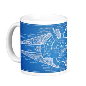 Millenium Falcon Blueprint Mug. Star Wars inspired. image 1