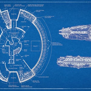 Millenium Falcon Blueprint Mug. Star Wars inspired. image 3