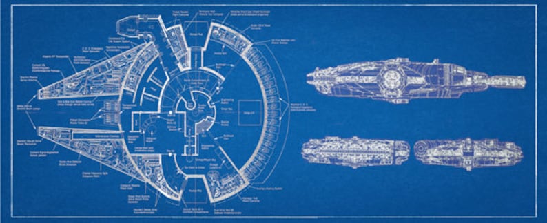 Millenium Falcon Blueprint Mug. Star Wars inspired. image 3