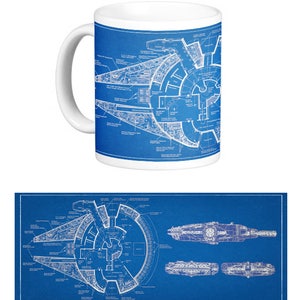 Millenium Falcon Blueprint Mug. Star Wars inspired. image 2