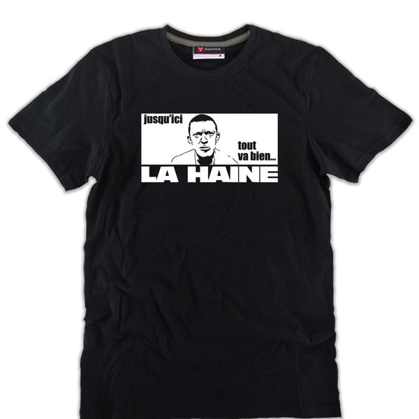 T-shirt La Haine noir film coton unisexe cinéma culte film haine