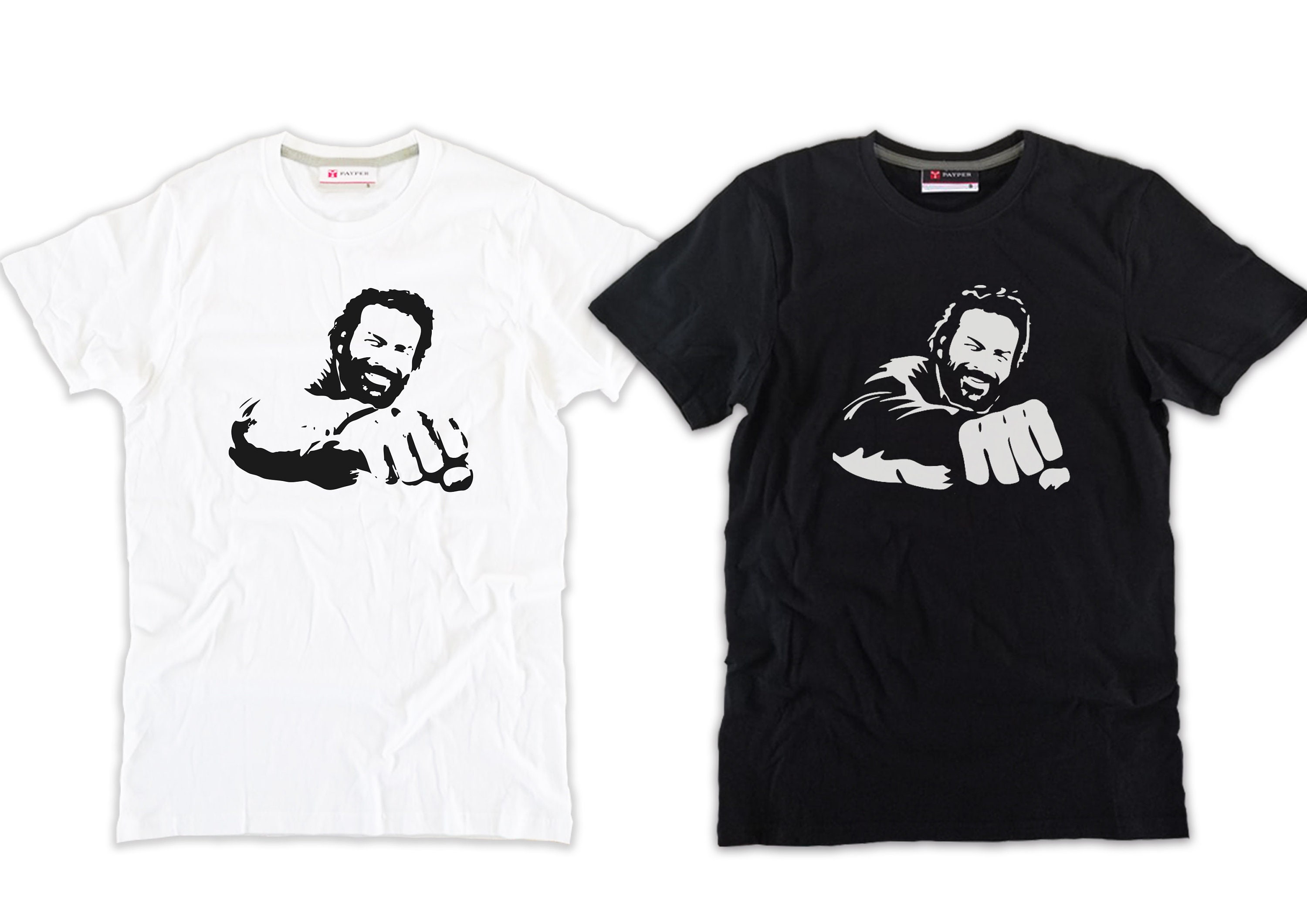 T shirt Bud Spencer e Terence Hill old school heroes adult and child fist