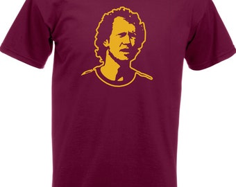T-shirt Roberto Falcao volto calciatore romano calcio vintage anni 60 70 80 uomo e bimbo